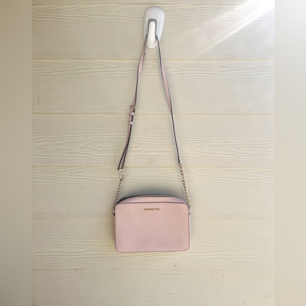 Michael Kors Jet Set East West Saffiano Leather Pink Crossbody - Picture 2 of 10